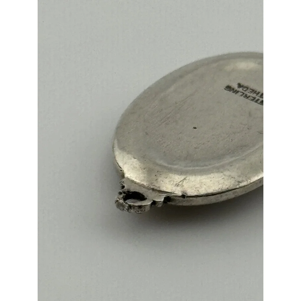 Vintage Theda Sterling Silver‎ Saint St Christopher Medal Pendant Oval Shape